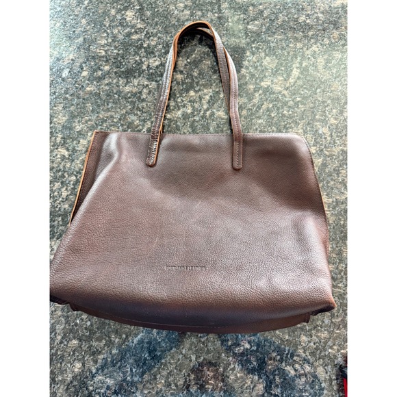 Portland Leather Goods Classic Tote Bag Espresso Brown Pebbled Leather Large